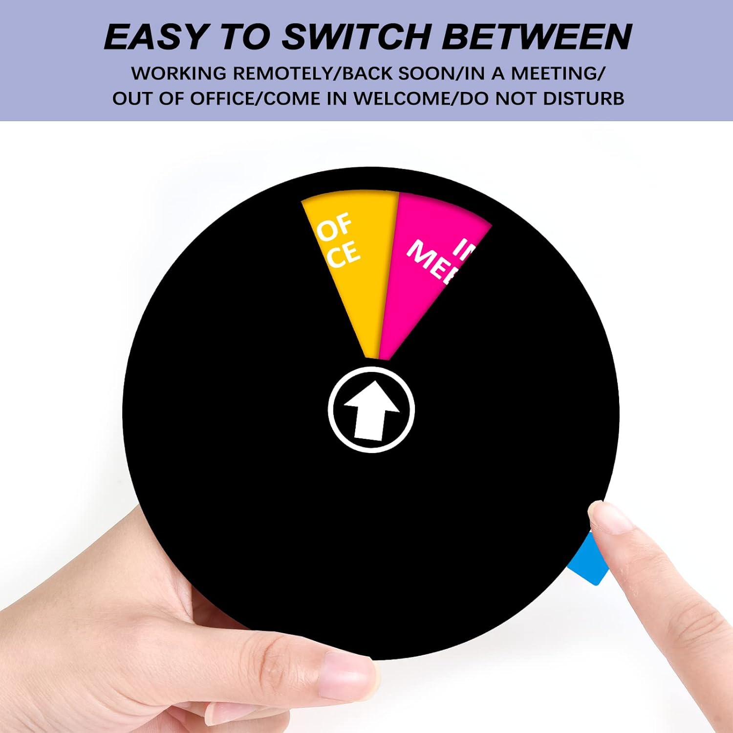 Office Door Sign,Do Not Disturb/Come in Welcome/Out of Office/in a Meeting/Back Soon/Working Remotely Sign, Privacy Door Indicator That Lets Others Know Whether You're Available Or Not (6inch,Black) - Image 5