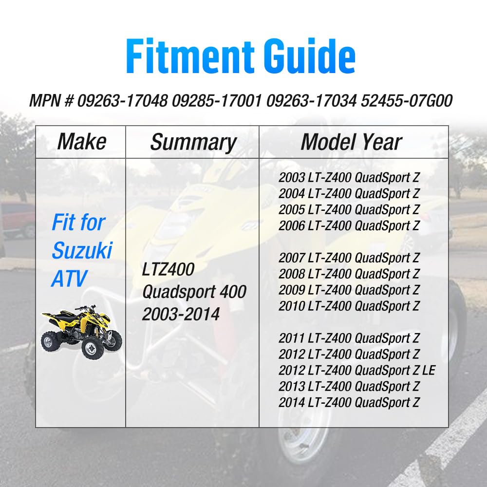 Kit de casquillos y rodamientos para brazo superior delantero para Suzuki LTZ-400 Quadsport 400 2003-2014