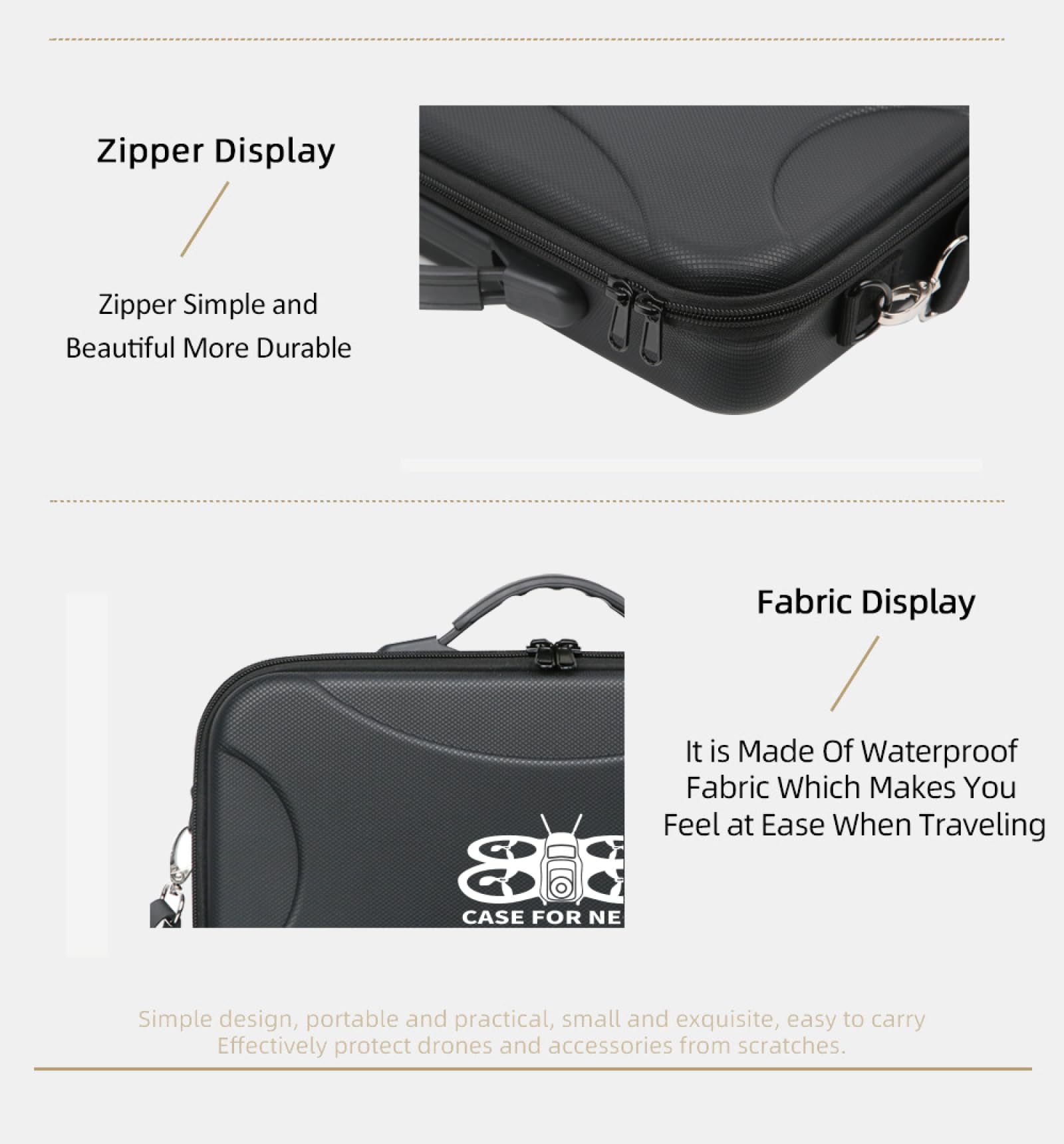 Genérico Bolsa de Transporte Accesorios para dji Neo 2, Bolsa de Viaje portátil con Carcasa rígida y Funda Protectora a Prueba de Golpes el dron para dji Neo 2 y el Control Remoto RC-2. (con patrón)