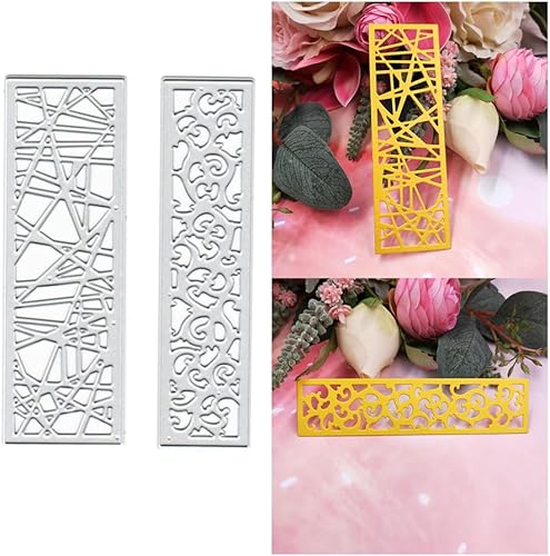 2 marcadores irregulares de metal, troquelados, troqueles de corte, plantillas en relieve, molde de plantilla para decoración de tarjetas y álbum de