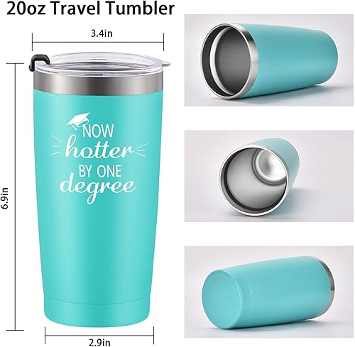 Miniatura 6 de Qtencas Regalos de graduación, vaso de viaje Now Hotter by One Degree de viaje, regalos de Navidad de graduación para graduados de doctorado,
