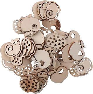 100 Pieces Fruit Shaped Wooden Cutouts Unfinished Wooden Crafts Wood Ornaments Blank Wooden Tags for DIY Craft Home Decor\