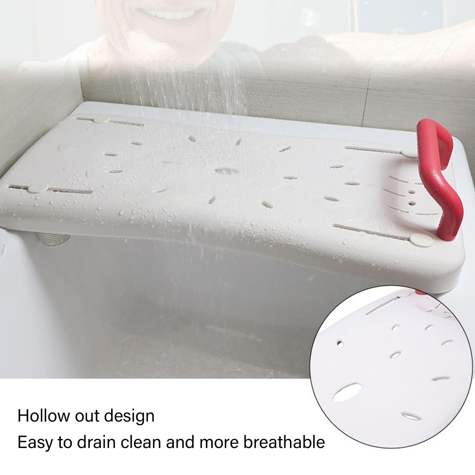 Asientos Suspendidos Para Bañera Y Ducha Diseño ergonómico y antideslizante | Con Asa De Sujeción Gran capacidad de carga, esquinas redondeadas, asa de seguridad, mujeres con dificultades menstrua