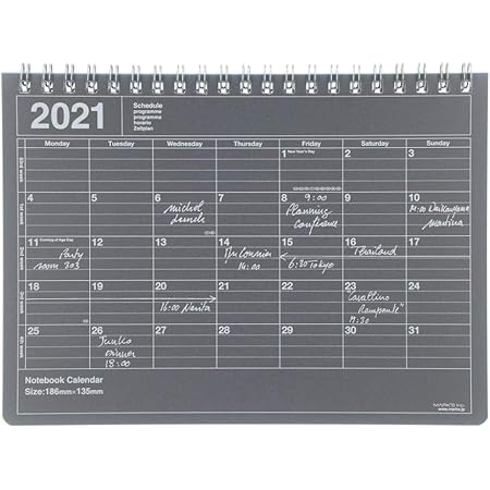 Amazon マークス 手帳 21 スケジュール帳 ダイアリー マンスリー 21年1月始まり B5変型 ノートブックカレンダー M ブラック 21wdr Nb1 Bk ノート 文房具 オフィス用品