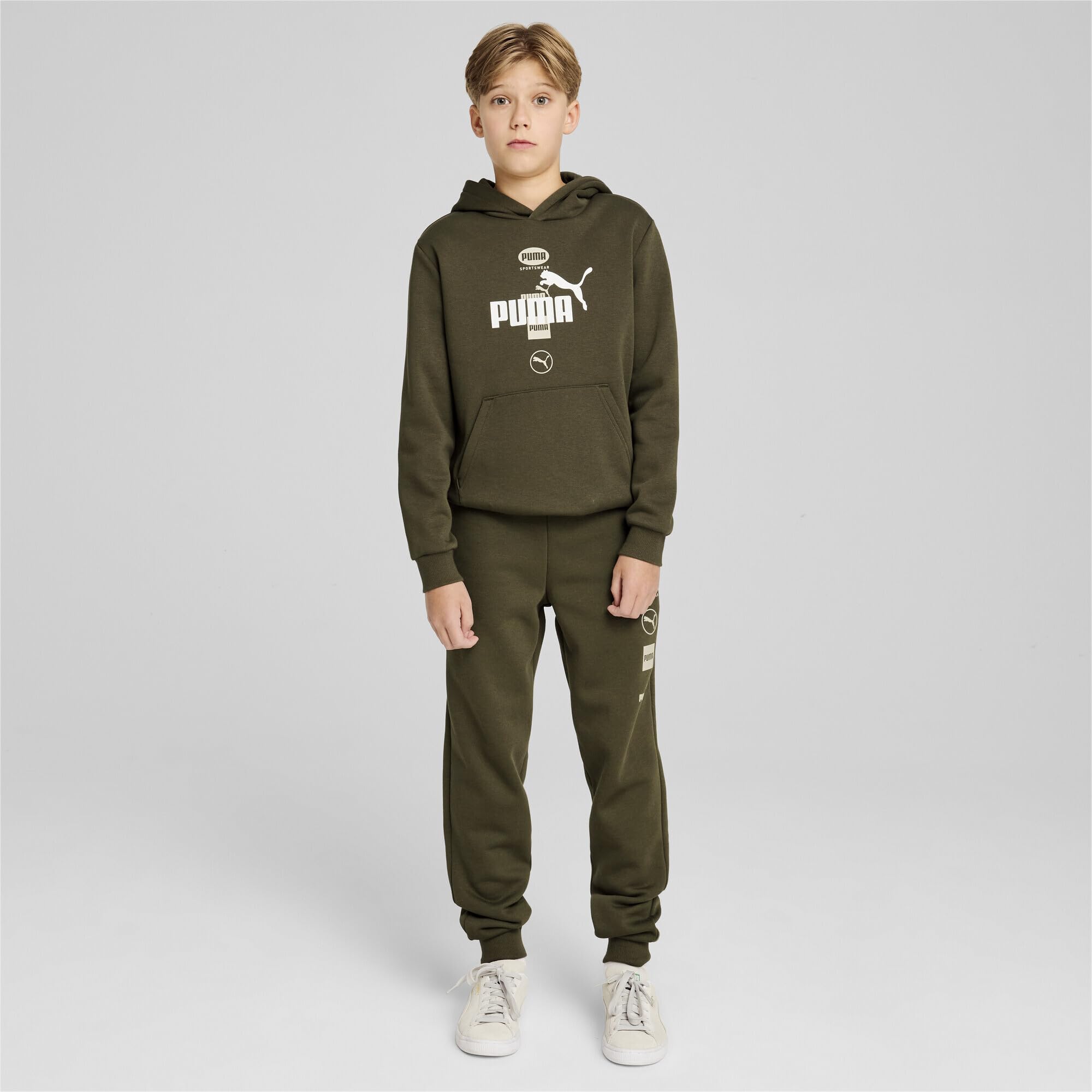 PUMA Power Graphic Sweatpants FL Cl B - Pantalones de Punto Niños