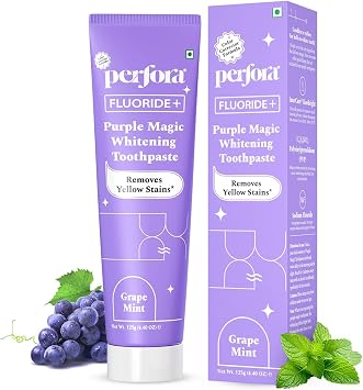 Whitening Toothpaste-125g | Purple Toothpaste for Teeth Whitening | Teeth Stain Remover | Enamel Safe & Effective Teeth Whitener Oral Care | Grape Mint