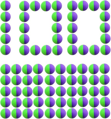 Munición Rival morada y verde para pistola de juguete (100 rondas) Nerf compatible con munición a granel, paquete de repuesto para Nerf Rival