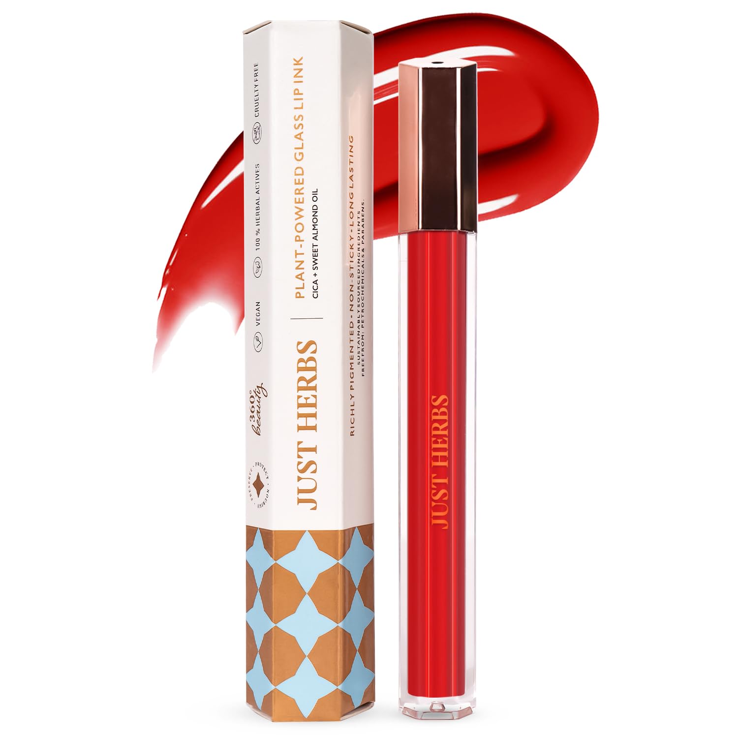 Just Herbs Lip Ink Lipstick Cica Infused Transfer Proof Long Lasting Plant Powered Lipstick for Women 2 ml (Santa's List)