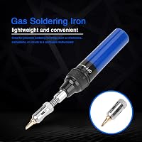 Walfront Gázos Forrasztópáka Készlet 1300°C Mini Égő Butángáz Ceruza Forrasztó Torch 8ml Tartály 35-45 Perc Kék 6