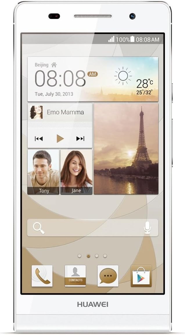 Huawei Ascend P6 8GB White Factory Unlocked Android Cell Phone 3G HSDPA 850/900/