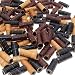 150 PCs Leather Tube Beads for Jewelry Making for Adults - Black, Brown, Natural - Free Tiger Tooth Bone Pendant Necklace - Great Bead DIY Kit for African, Native American, Tribal Design