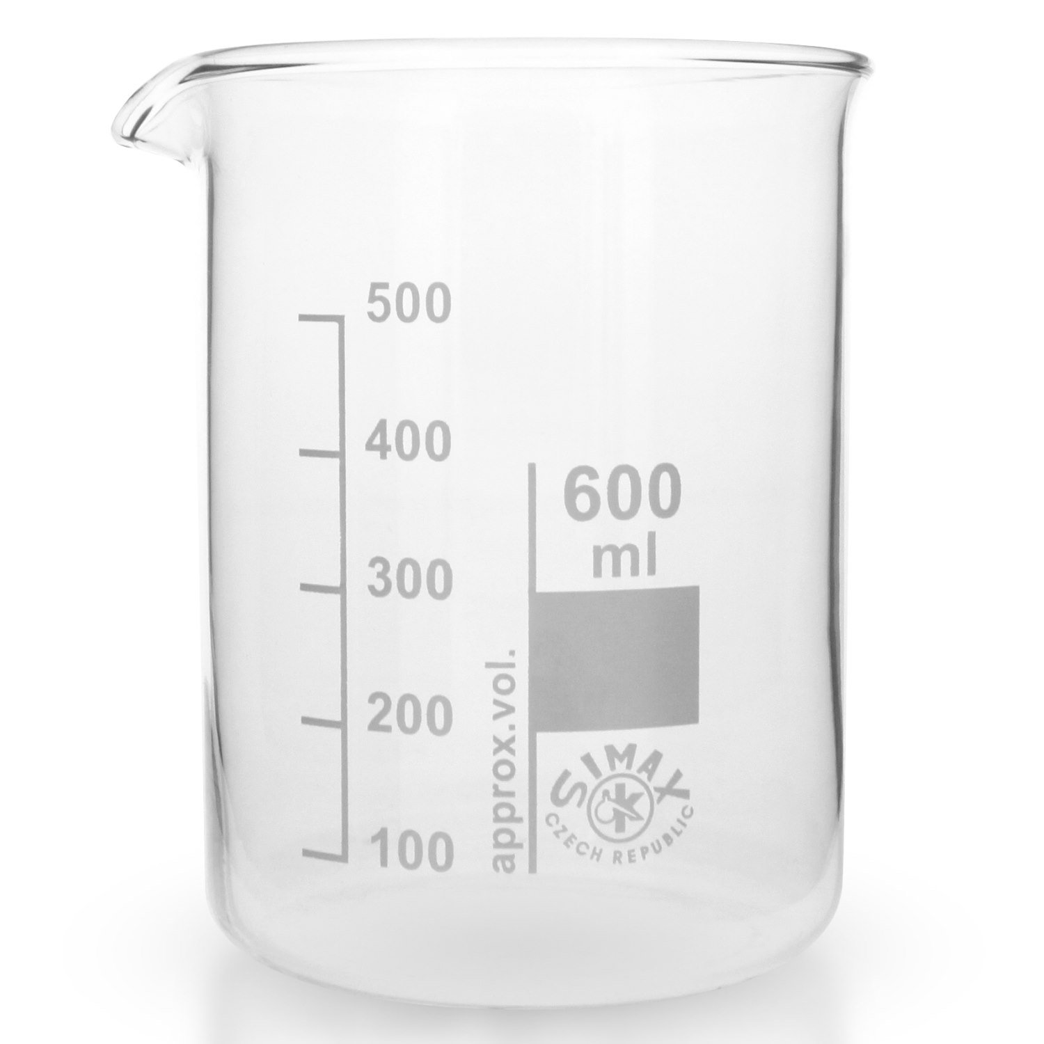 10x Becherglas 600ml aus hitzefestem Borosilikatglas, Niedrige Form