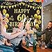 Trgowaul 60th Birthday Backdrop Gold and Black 5.9 X 3.6 Fts Happy Birthday Party Decorations Banner for Women Men Photography Supplies Background Happy Birthday Decoration