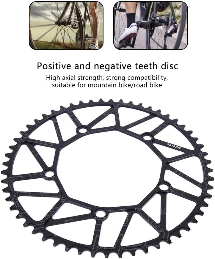 VGEBY1 Chain Wheel, 50/52/54/56/58T 130BCD Single Speed Chainring for Most Road Mountain Bike(56T)