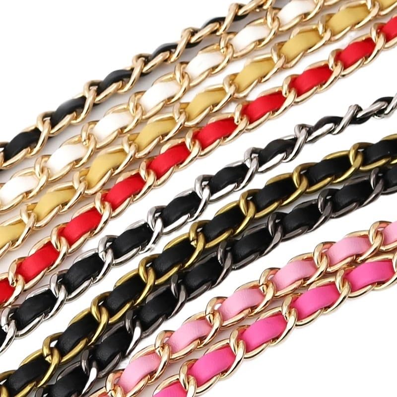 Cadenas Para Bolsos 5/10 Uds correa de hombro de cadena de Metal correa de bolso de hombro de cuero de PU desmontable cinturones de 120cm de largo for bolso Correa accesorios for bolso Cadena Bolso(Nu
