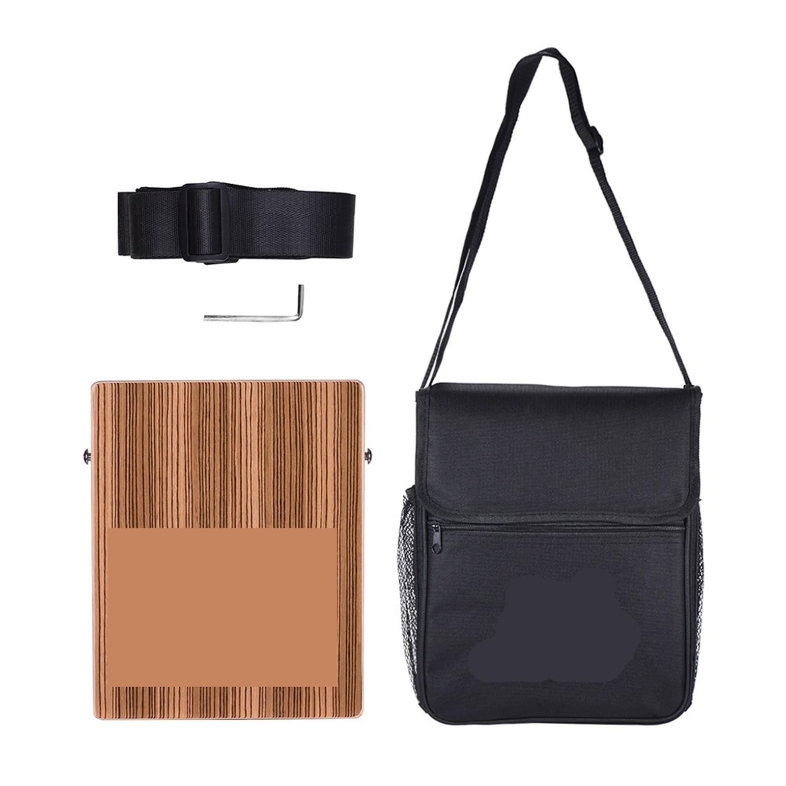 Cajon Cajon portatile da viaggio, tamburo a mano, strumento a percussione in legno con tracolla e borsa for il trasporto