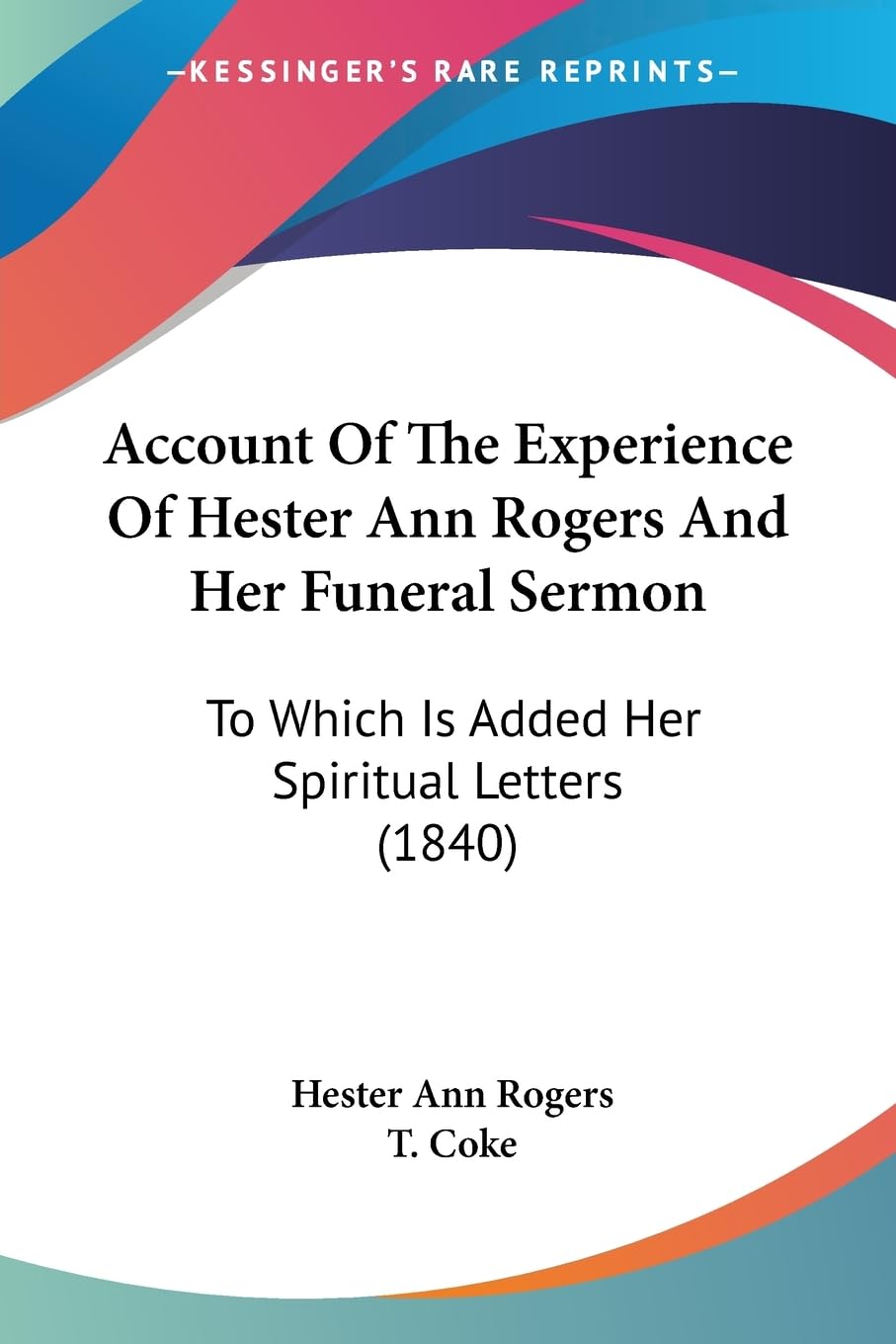 Livre Hester Ann Rogers 1840 et ses lettres spirituelles pour collectionneur