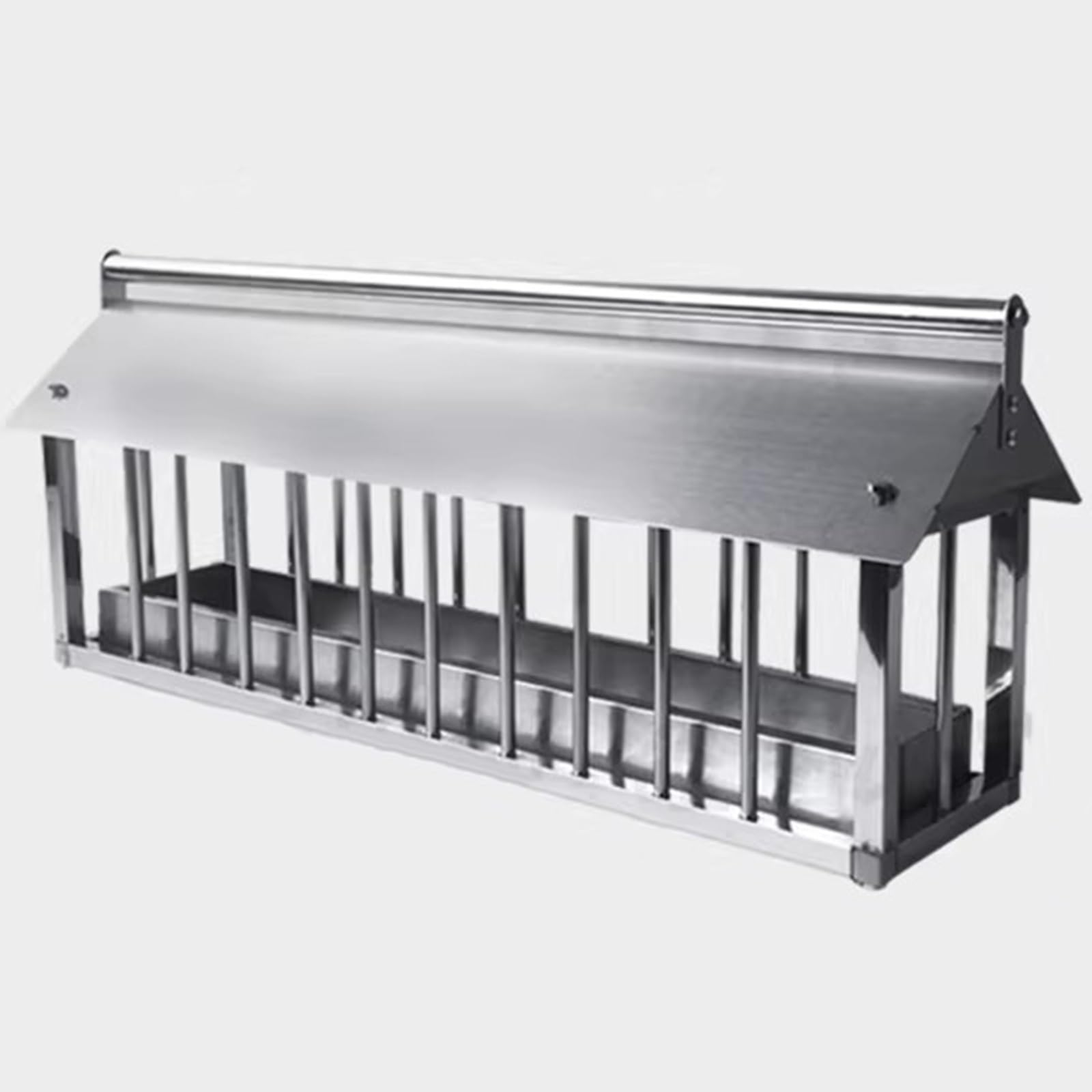 Comedero para aves de corral, ranura dispensadora de comedero de pollo con cubierta de lluvia para alimentar sin residuos de pavos, gansos, codornices, patos y pájaros