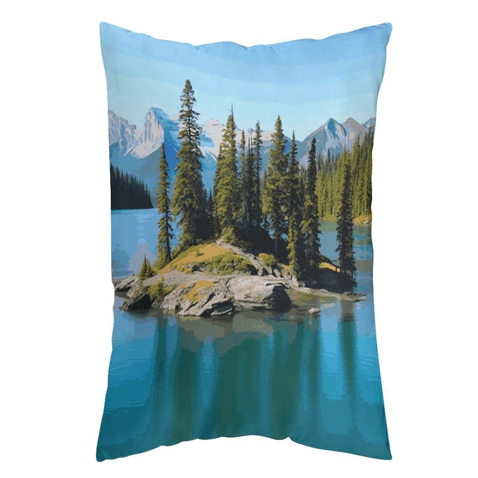 LDGSUPH Spirit Island in Lake Pillow Cases Soft Pillowcase with Invisible Zipper Wrinkle Resistant Pillow Covers Breathable Removable Pillow Protector for Bed Sofa Car 20"x30"