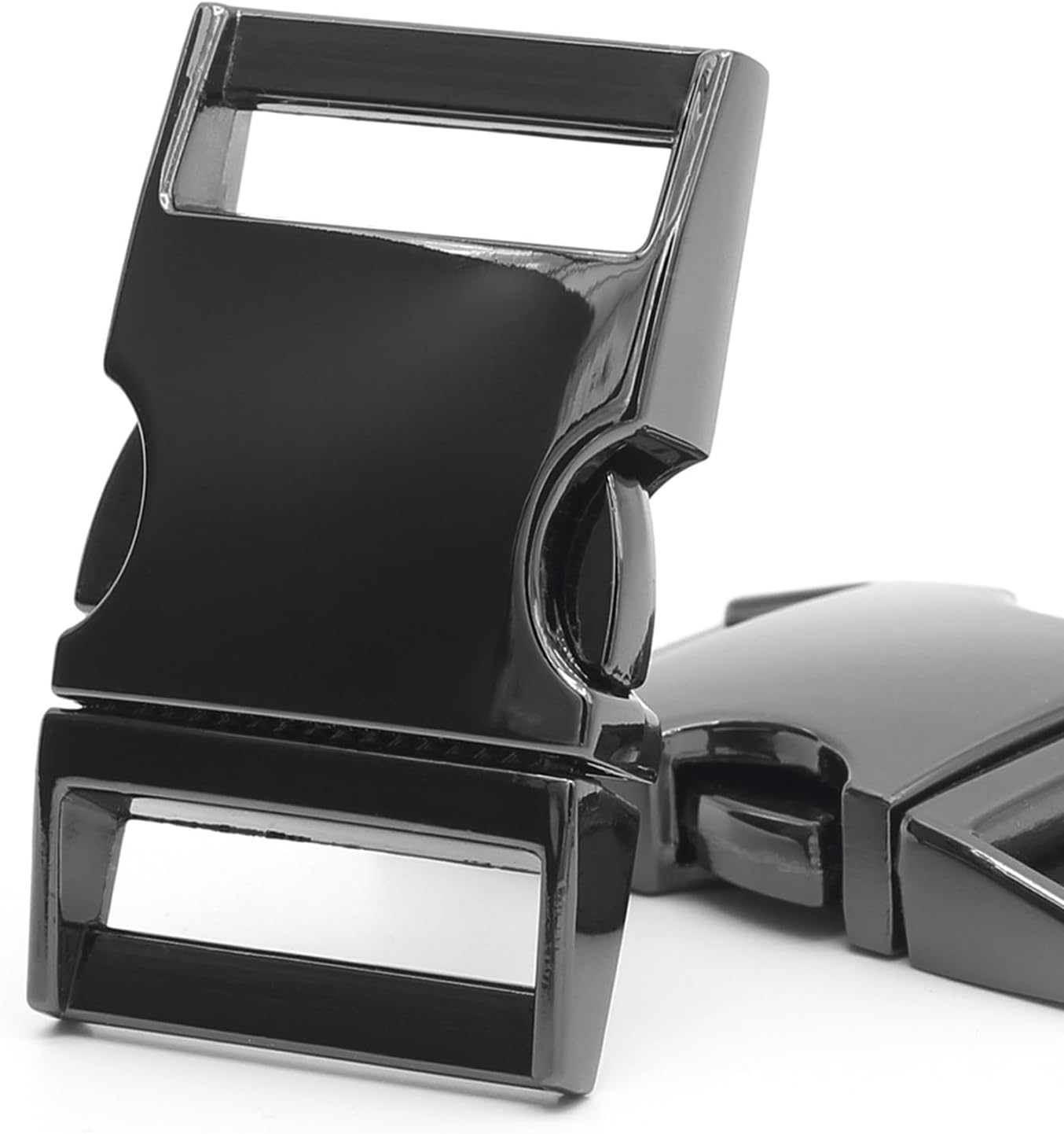 2 Pcs Metal Buckles Quick Side Release Buckle Clips for Straps Paracord Backpack Webbing Dog Collars, Gun Black