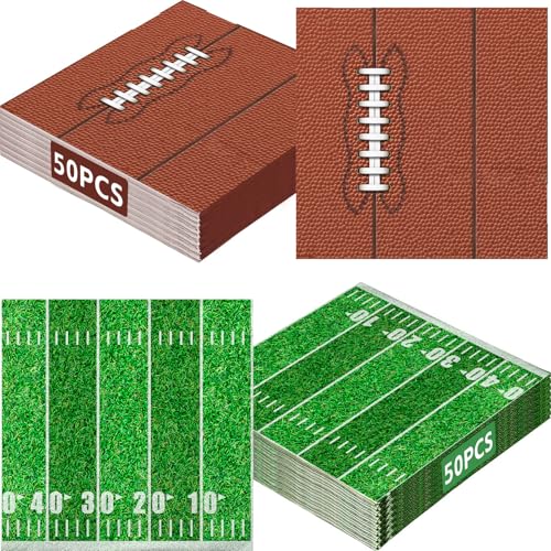 Servilletas de papel de fútbol en pack de 100 unidades ideales para fiestas y cumpleaños