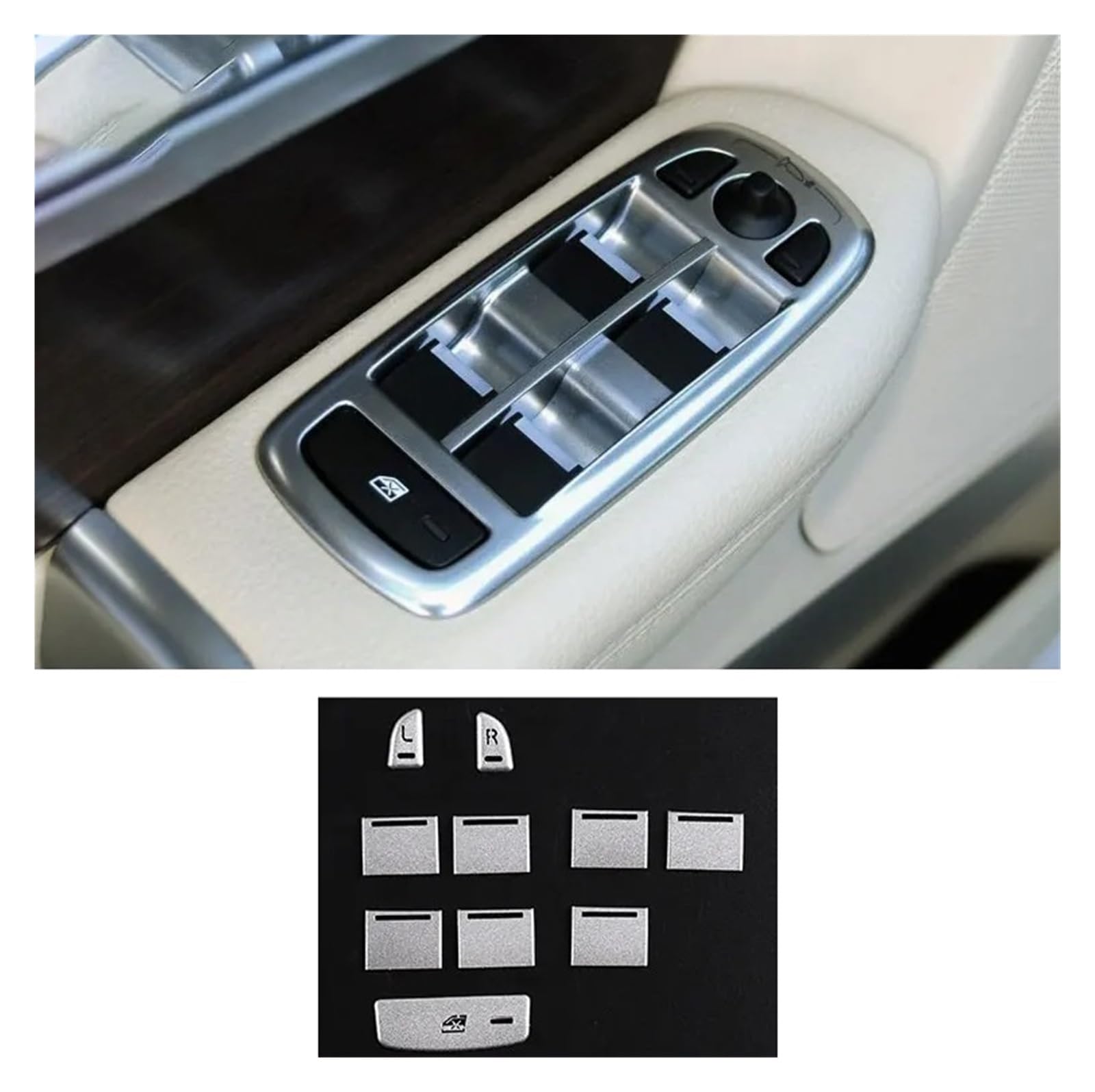 Interior Mouldings for Jaguar XF 2012 2013 2014 2015 Car Central Control Air Conditioner Multimedia Button Stickers Interior Accessories Car Accessory(F)