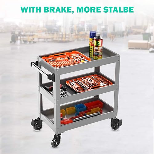 Miniatura 4 de Hirate Ruedas de vástago roscado de 38 "-16UNC con freno, juego de 4 ruedas giratorias resistentes de 3 pulgadas con bloqueo de seguridad para