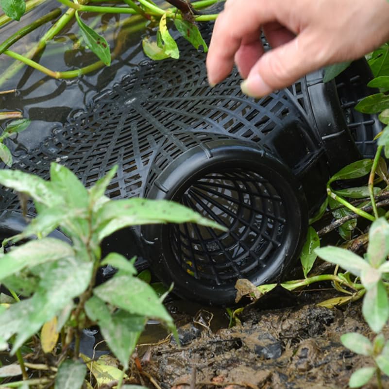 Kisangel Portable Fishing Cage Lid 4.13 Inch Lightweight Compact Net Cover for EEL Trap Shrimp Loach Catcher Bait Storage Outdoor Fishing Accessories Set of 6 image 5