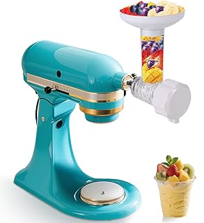 Dairy Free Fruit Ice Cream Maker Attachment Compatible with KitchenAid Stand Mixers, Fronzen Dessert Yogurt Maker, Nature ...