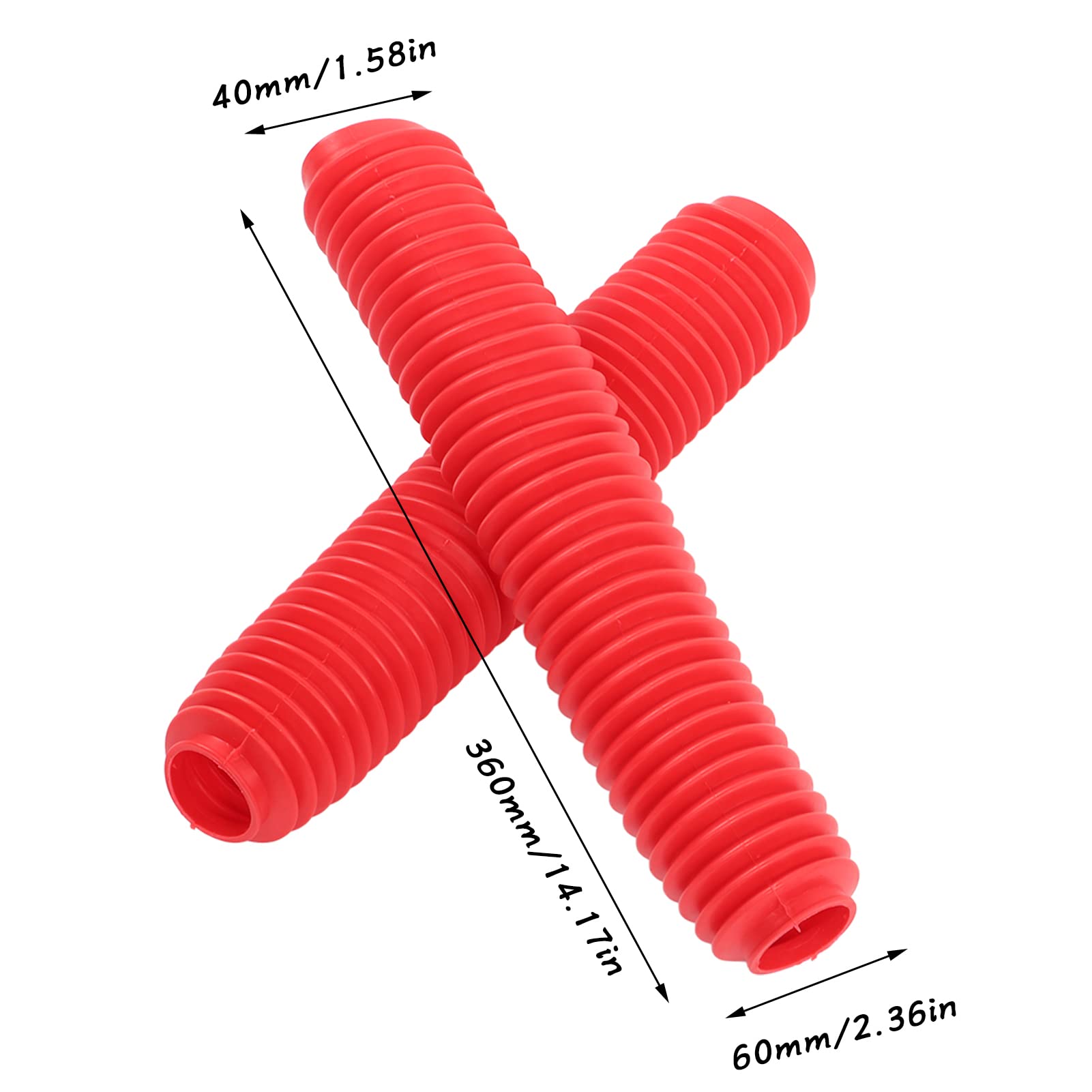 OUKENS Cache Poussière Fourche Moto, Paire De GuêTres De Protection Contre La PoussièRe Pour Fourche Avant De Moto Pour SUZUKI RM125 DR250 DRZ400 400(rouge)
