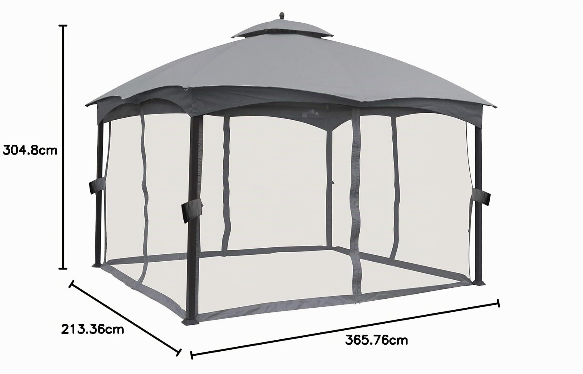 ABCCANOPY Parois en filet de rechange pour tonnelle de 3 x 3,6 m, gris