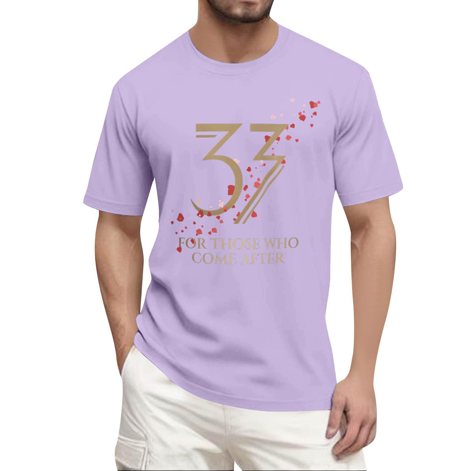 Unisex Expedition 33 Merch Clair Obscur Expedition 33 Game Shirt Printed Short Sleeves Top for Men Game Fans 01-Purple XL