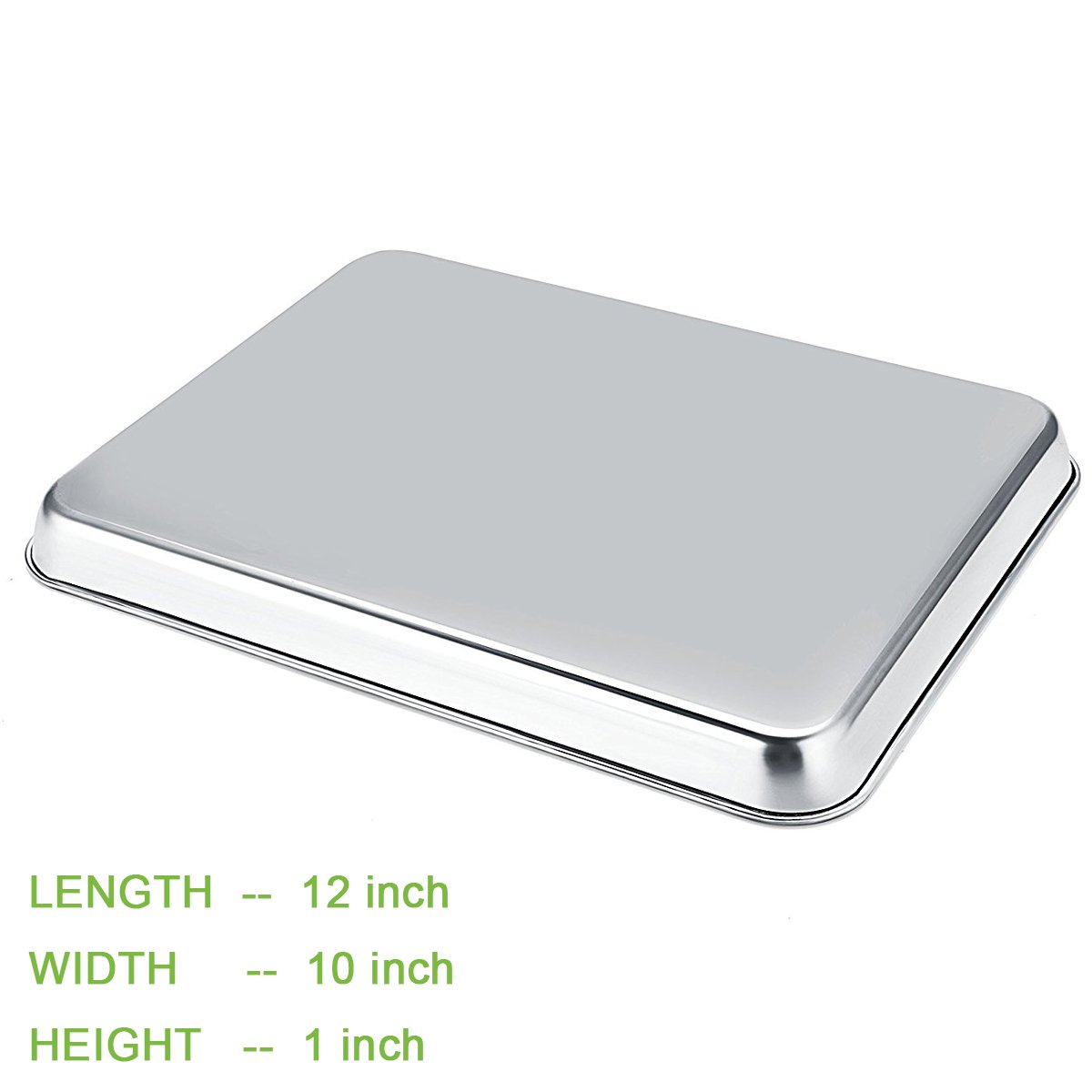 Umite Chef - Juego de bandejas de horno de acero inoxidable para tostadora, tamaño grande, acabado espejo superior, fácil de limpiar, apta para lavavajillas, 30,5 x 25,4 x 2,5 cm, 3 piezas/set
