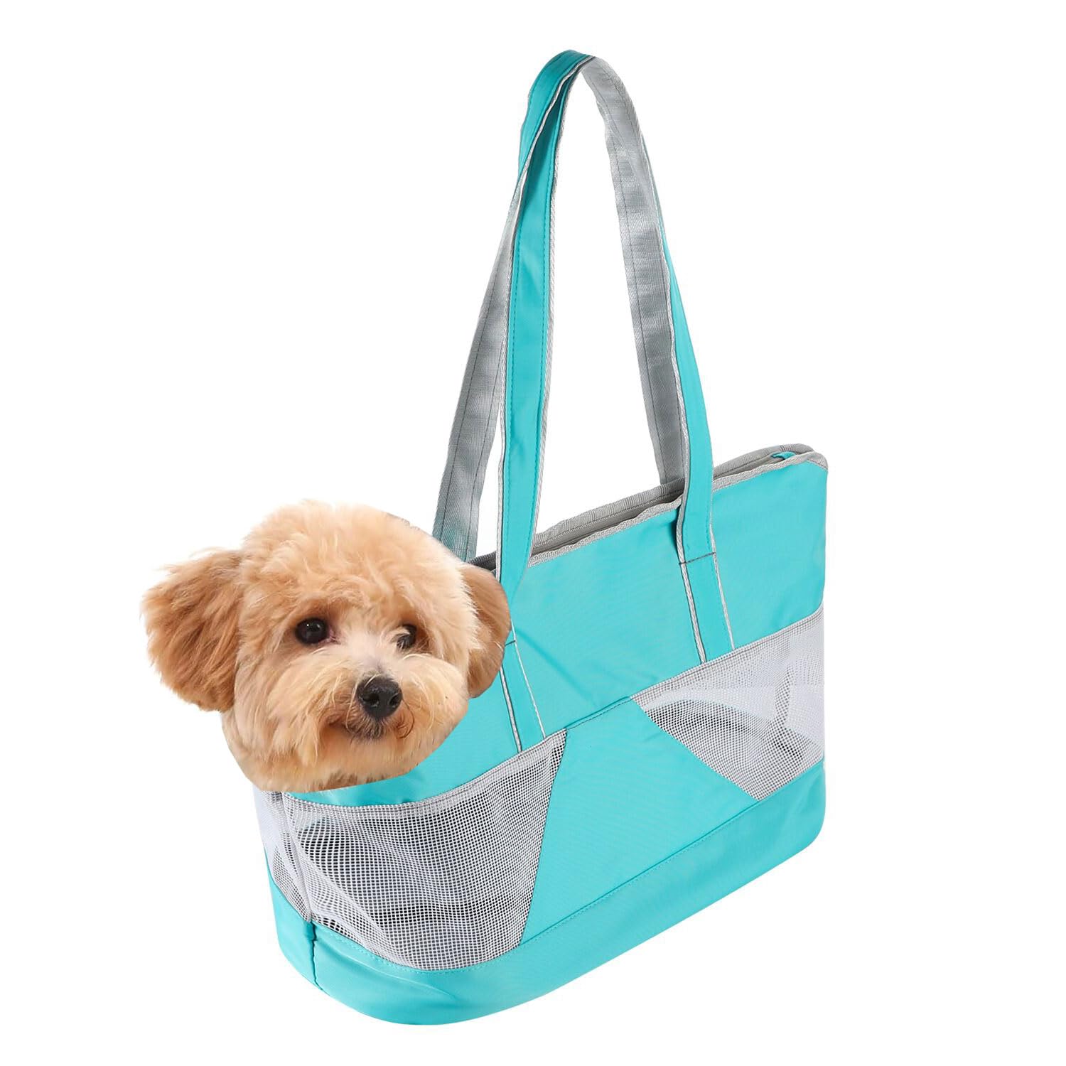 Pet Dog Purse Carrier Breathable Mesh Pets Puppy Cat Travel Outing Tote Bag Portable Cat Sling Carrier Transporter Tote Handbag Lightweight Dog Carrier Shoulder Bag with Thicken Bags Base