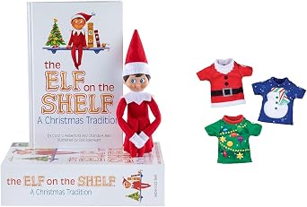 The Elf on the Shelf Blue Eyed Boy & Claus Couture Collection Christmas T-Shirt Party