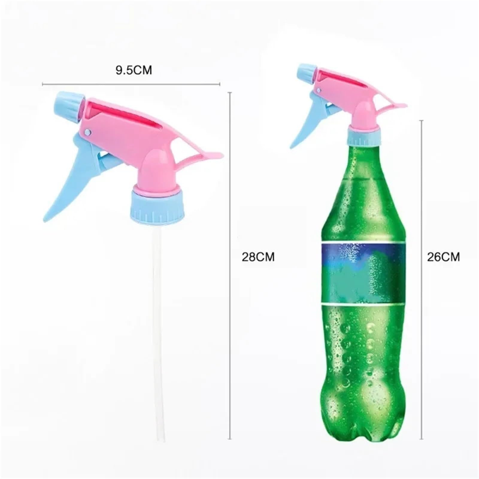 Sprühkopf mit Auslöser Ersatz für Sprühflasche, Trigger-Sprühdüse, 10 Stück, Universal-Sprühkopf for Getränkegarten, Schwarz, Mehrfarbig