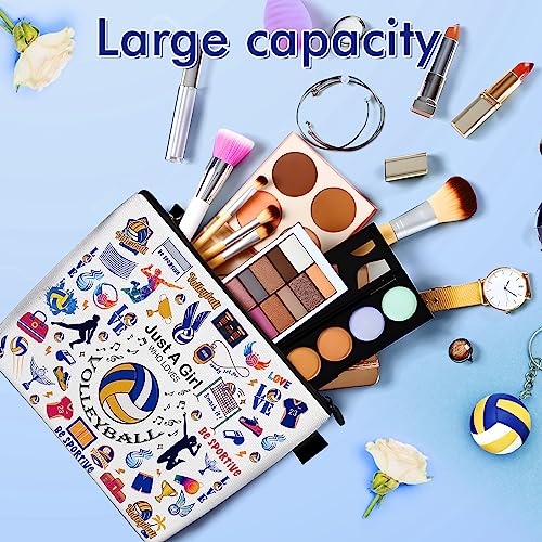 Volleyball Makeup Bag for Teens Girls, Volleyball Christmas Gifts Volleyball Cosmetic Bag Pouch Accessories for Players Teams Stuff, Sport Party Favors Birthday Graduation Gifts for Her Women Friends - Image 3