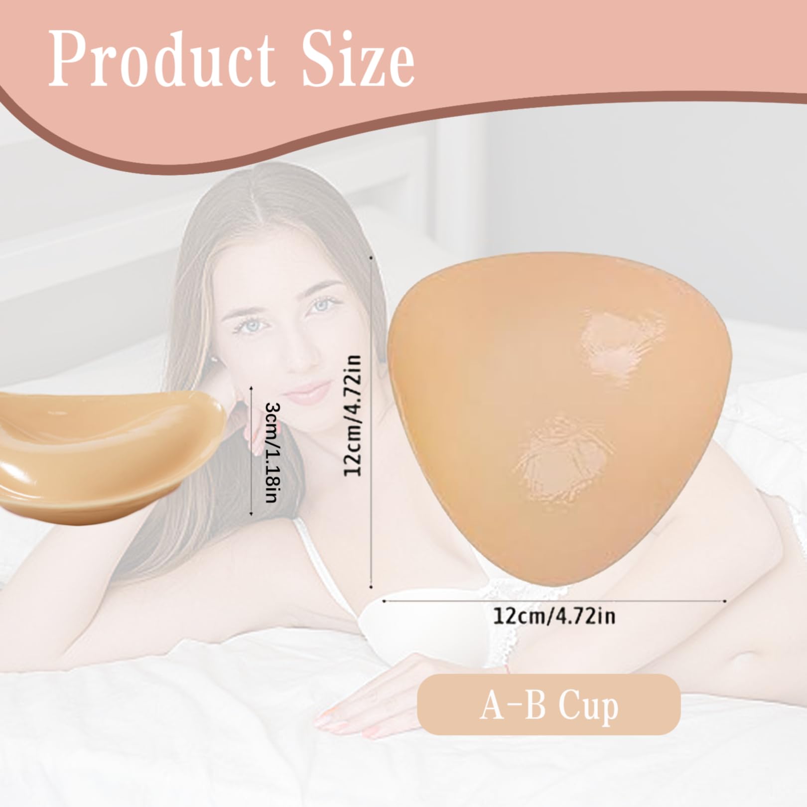 2 Pezzi Reggiseno Invisibile Push Up, Coppe Adesive Seno Imbottitura, Reggiseno Cuscinetti Adesivo Delicato sulla Pelle per Donna Matrimonio Bikini