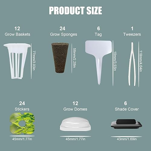 Miniatura 10 de Ambgrow 90 esponjas de cultivo y cestas para sistema de cultivo hidropónico, suministros hidropónicos para plantas de interior, compatibles con Idoo