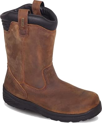 Thorogood 804-3169 Mens Thoro-Flex 11" Pull-On Wellington, Waterproof Composite Safety Toe Boot, Train Crazyhorse - 11.5 M US