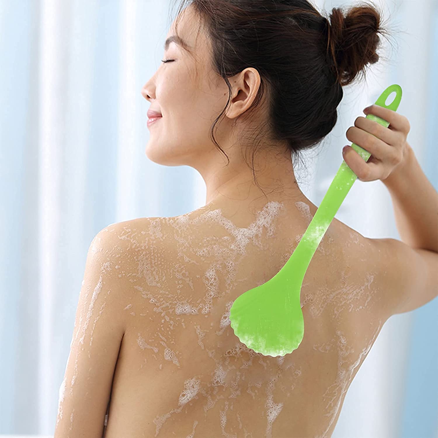 Cepillo Exfoliante, Mango Largo Depurador De Limpieza De Espalda De Baño Depurador De Limpieza De Espalda De Baño Cepillos De Baño Y Cuerpo (Color : Verde) (Verde)