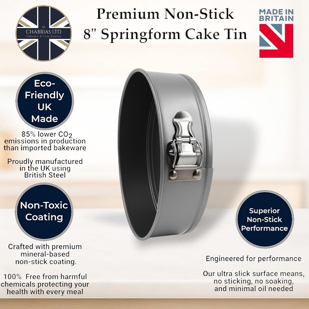 Samuel Groves Non-Stick Spring Form Cake Tin, Round Cake pan with Loose Base for Easy Release, Fridge and Freezer Safe UK Made (7.5")
