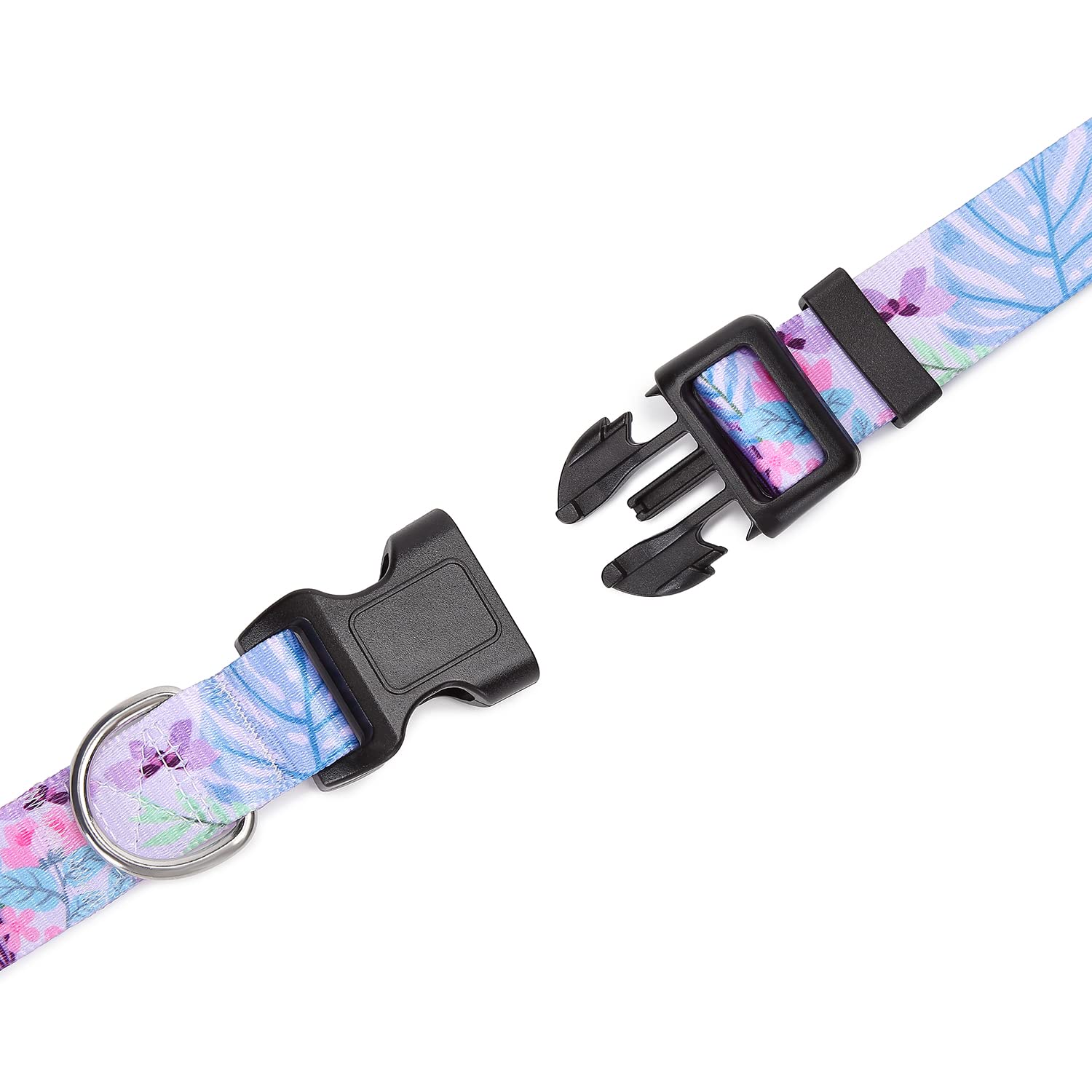 Adjustable Dog Collar with Patterns, Ultra Comfy Soft Nylon Breathable Pet Collar for Small Medium Large Dogs (L, Floral Orange) — view 134