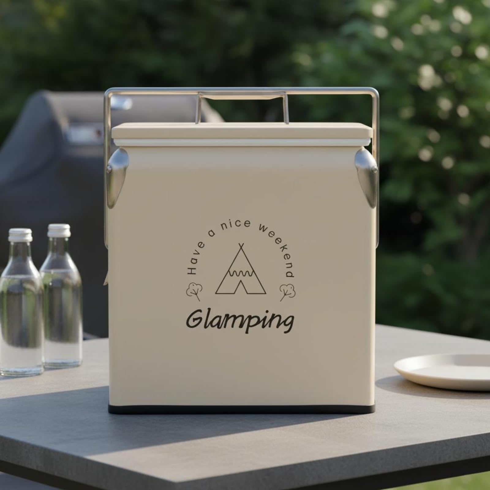 Borsa Termica Portatile Frigo da Campeggio Contenitore Isolato Ghiacciaia Picnic con Esterno Liscio E Resistente E Chiusura Affidabile Adatta a