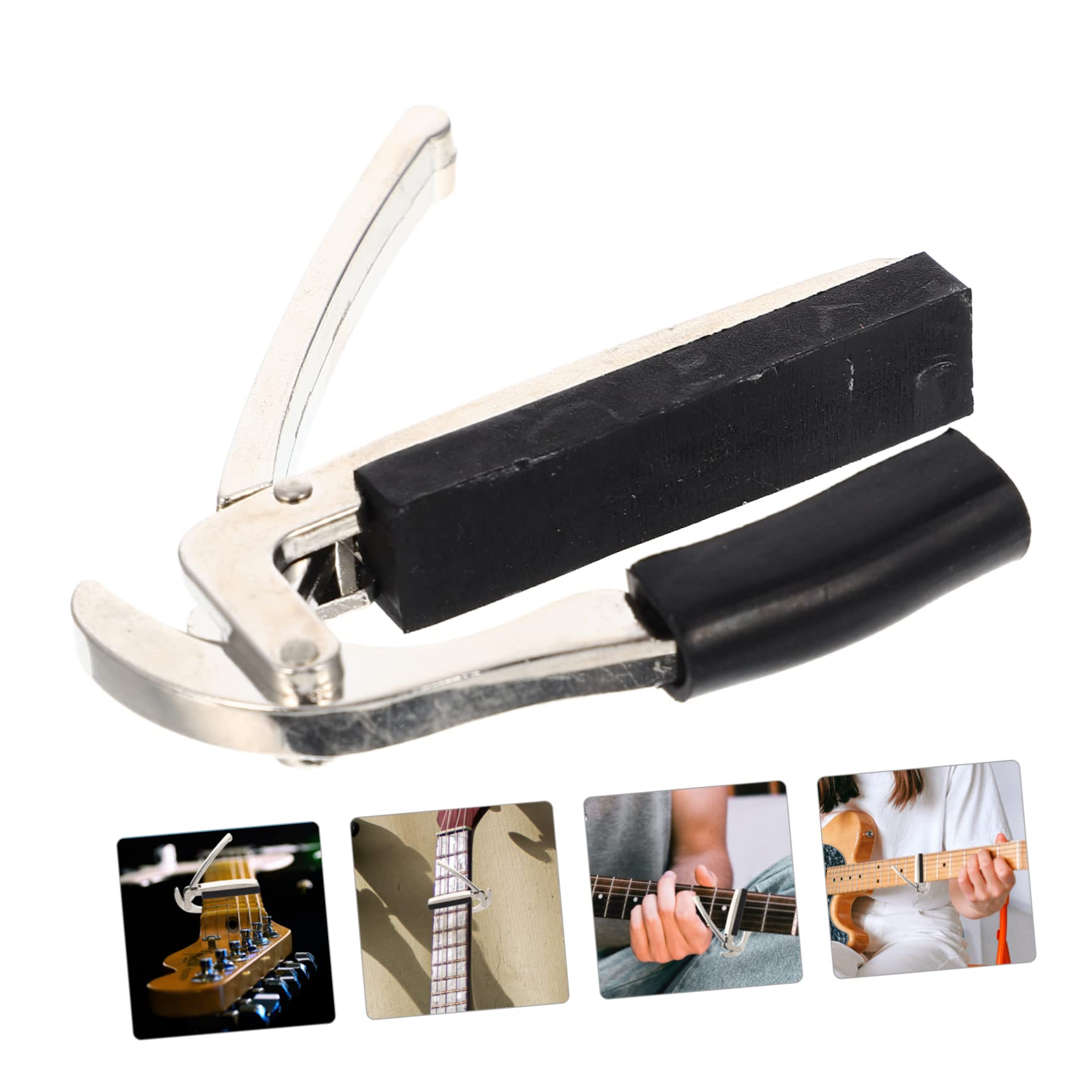4 Piezas Capo de Guitarra Portátil de Metal y Goma Clip de Afinación para Guitarra Folk Creativo y Duradero Mano para Varias