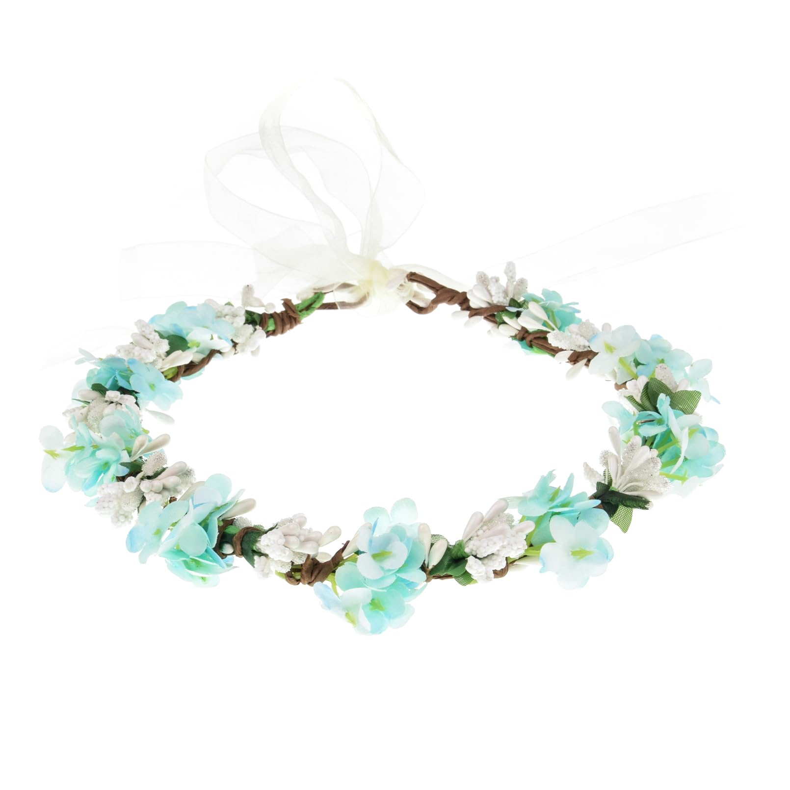 Love Sweety Nature Flower Crown Fruit Headband Boho Garland Wedding Photo Prop (Blue)