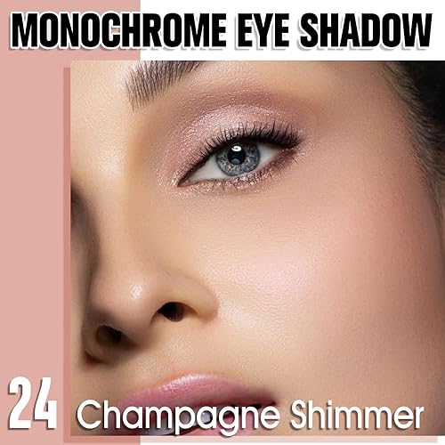 Miniatura 2 de Maquillaje de sombra de ojos individual Champagne Shimmer, sombra de ojos neutra Powde para mujeres, paleta de sombra de ojos transparente dorada