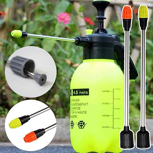 Miniatura 3 de Paquete de 2 boquillas de rociador de mano de medio galón de repuesto con varilla extendida de 10 pulgadas, puntas de rociado ajustables, piezas