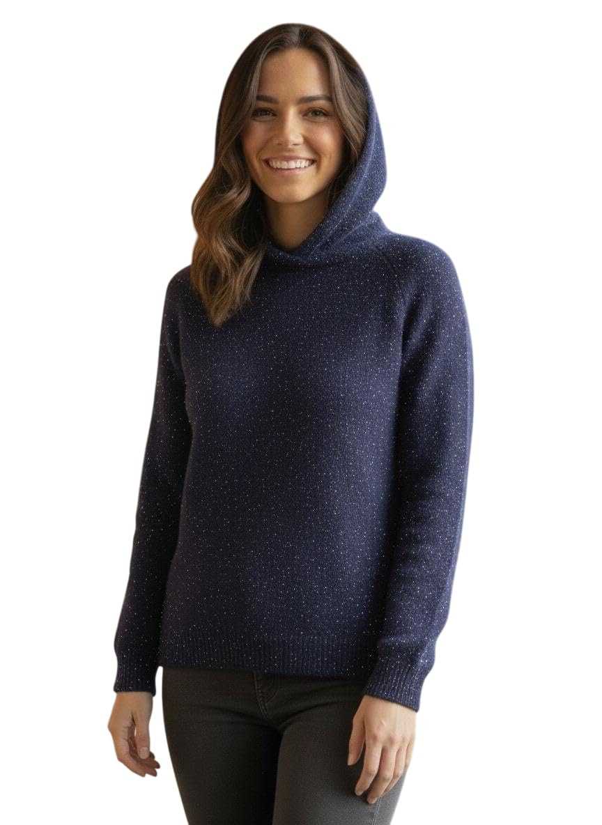 Women Sweater for Winter Woollen Warm Hoodie Top with Stretch Relax Fit Soft & Cozy Sweaters for Women Winter Full Sleeve Casual Wear Dark Blue-image-49