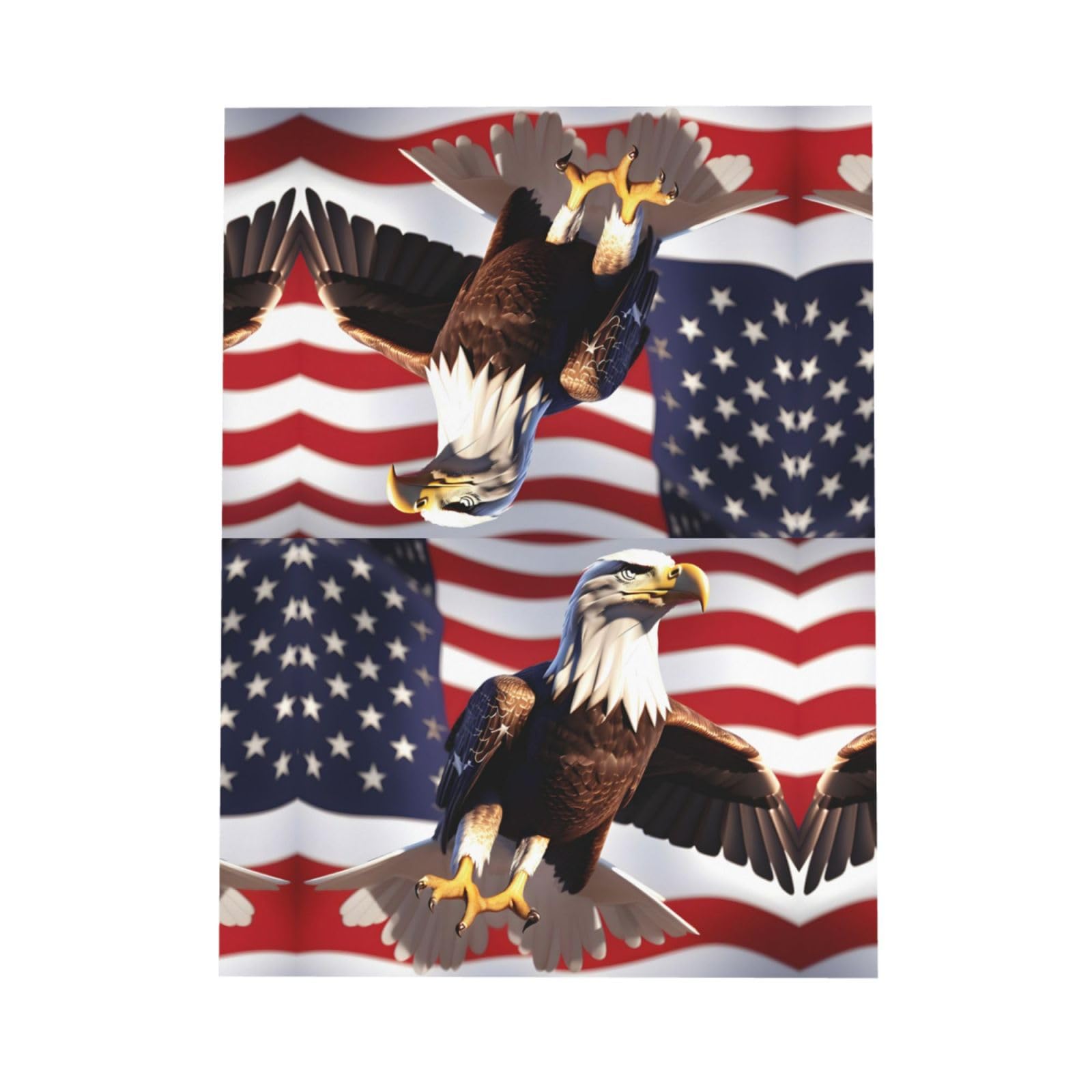 Patriotische Grußkarte Mit US-Flagge, Kreuz & Adler – Blanko Innen, 12,7x17,8 Cm, Für Veteranentag & Beileid